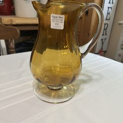 Crystal Amber Pitcher