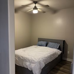 Queen Size Bed Frame with Storage Drawers - Modern & Clean