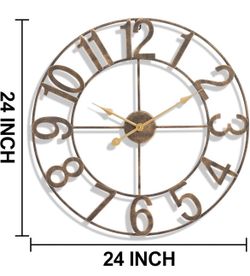 Sorbus 24" Metal Wall Clock Standard Numeral - Bronze