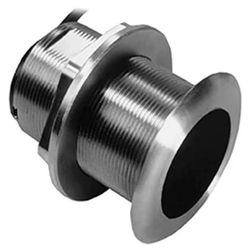 SS60 Thru-hull Mount 20° tilted element transducer stainless steel, 600w, w/temp 2000/50khz, 8-pin connector