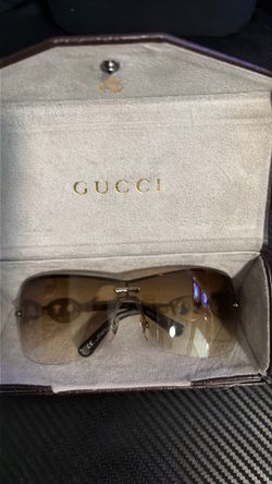 Gucci 2000s brown gradient rimless sunglasses
