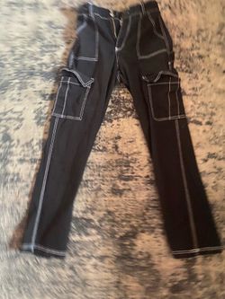 black cargo pants with white stitching #cargo #streetwear Size small