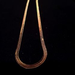 15 Inch 14k GOLD PLATED FLEXIBLE HERRINGBONE CHAIN HIGH QUALITY Of 