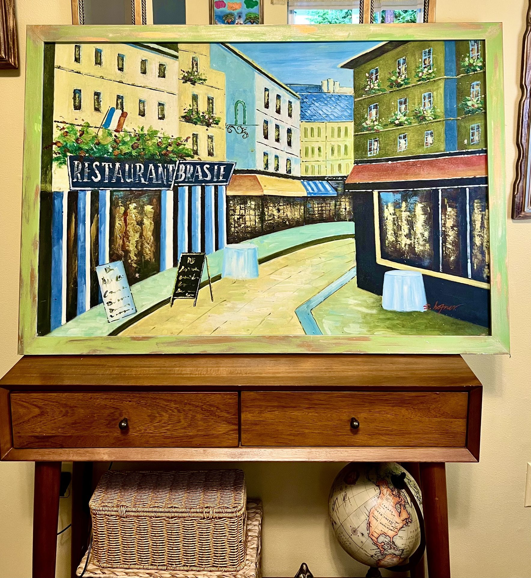 French Parisian Street Vintage Art Impressionism 