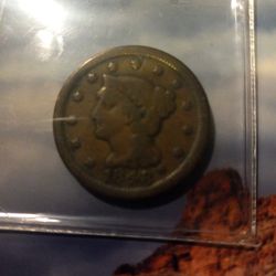 1848 1 Penny USA Very Nice 