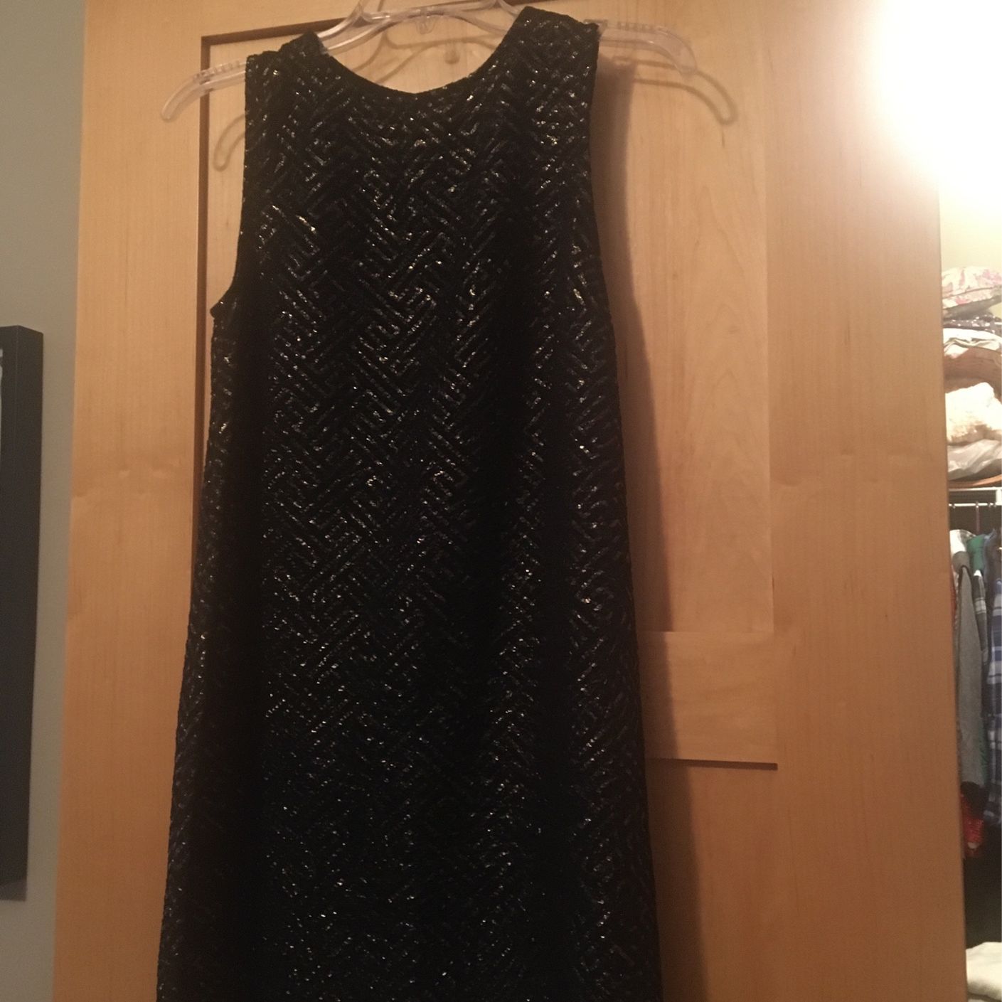Ladies Black Gold Sleeveless Dress-large