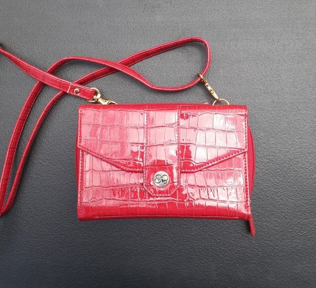 Red Crocodile Clutch Bag
