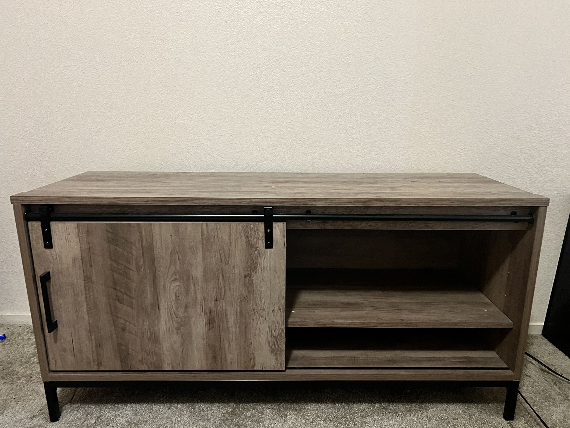 Mainstays TV Stand, for TVs up to 54", Rustic Weathered Oak Finish