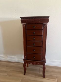 Vintage Wooden Jewelry Case  $60