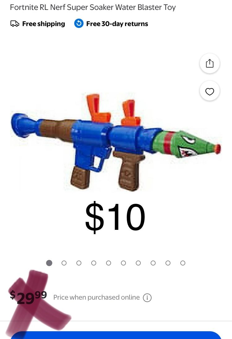 Nerf Fortnite Super Soaker $10
