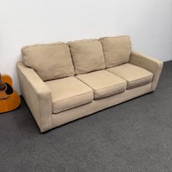 Beige 3 Seater Sofa - Can Deliver - Washable seat covers