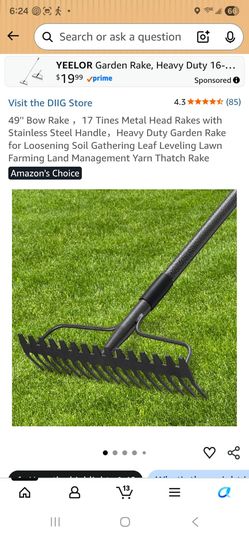 49-Inch Bow Rake 17-Tine Metal Head