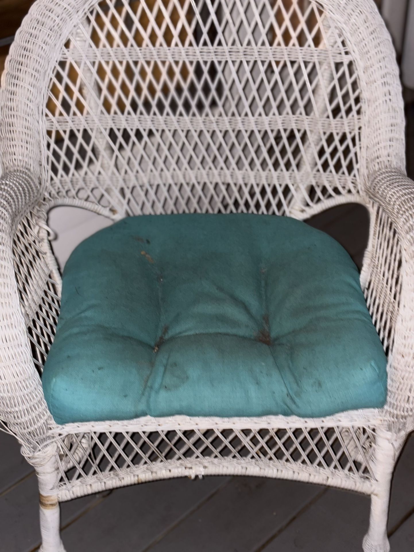 Two Wicker Chairs Small Table Loveseat