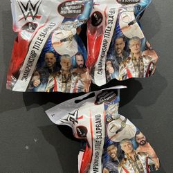 3 WWE Championship Belt Slapbands Series 1 blind bags
