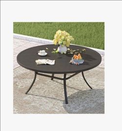 Lark Manor Patio Metal Outdoor Round Dining Table, , 60 L x 60 W