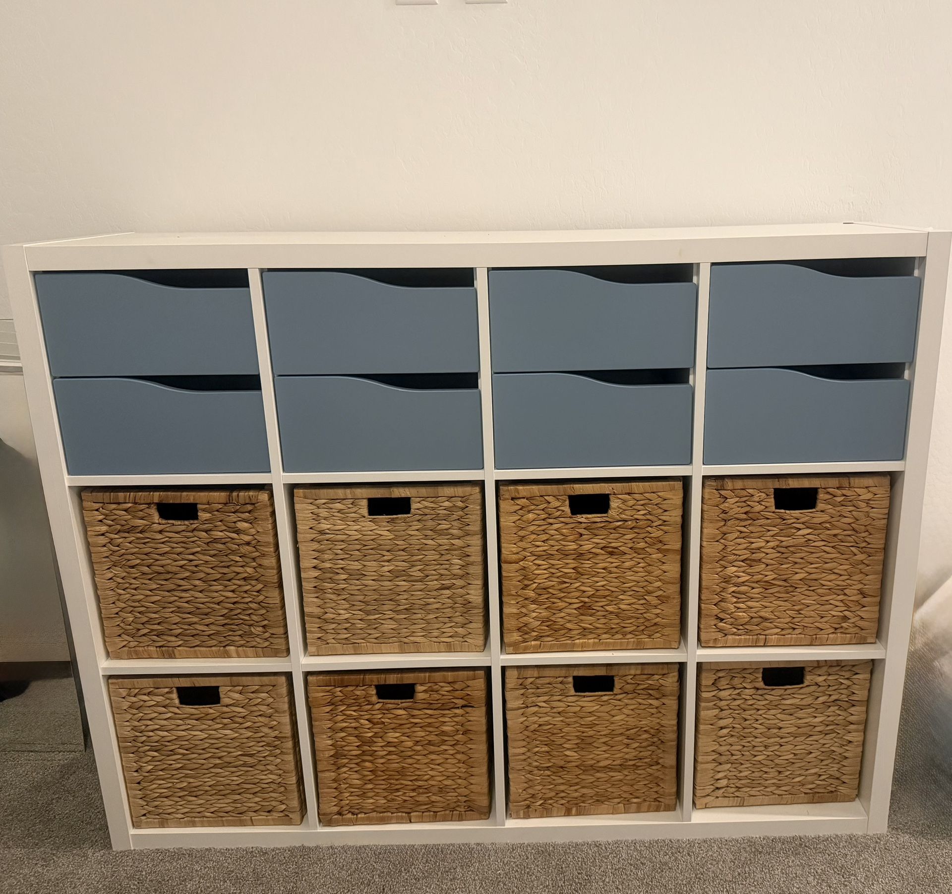 IKEA Kallax With Drawers And Baskets.