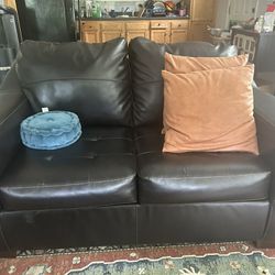 Faux Leather Love Seat
