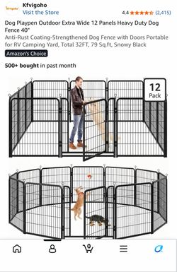 Dog Playpen Outdoor Extra Wide 12 Panels Heavy