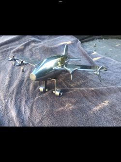 Metal Airplane Sculpture Decorative Model