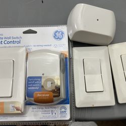 GE Wireless Remote Wall Switch Light Control with Grounded Outlet Receiver