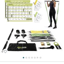 Gymwell Portable Home Gym with 3 Sets of Resistance Bands, Total Body Workout Equipment for Home, Office or Outdoor