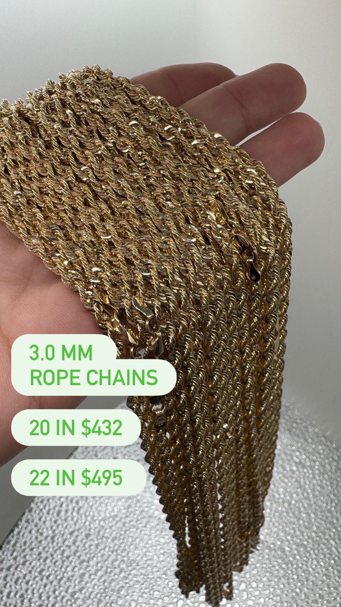 10k Rope chains 3mm