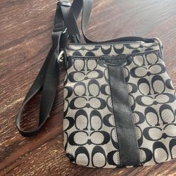 Coach signature stripe crossbody bag