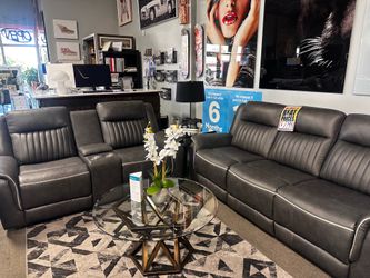 Beautiful reclining sofa set! $2099 🛋️💙✨