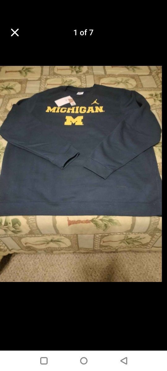 Michigan Wolverines Jordan Brand Primetime Primary Stack Pullover Sweatshirt 2xl brand new with tags!!