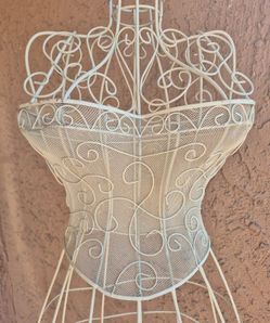 vintage-style metal wire dress form