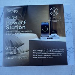 Four And One Power Station Wireless Charging Station And Digital Alarm Clock