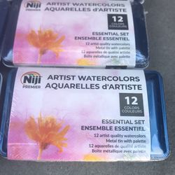 Niji Premier Artist Watercolors Essential Set, 12pc Brand New