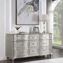 Brand New 9-Drawer Silver Oak Dresser 