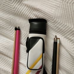 ACTION Pool Cues Set. Play And Break Cues. Plus Case.