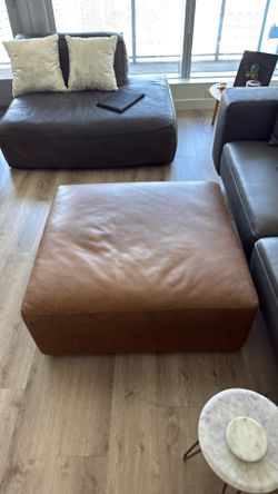 Leather ottoman