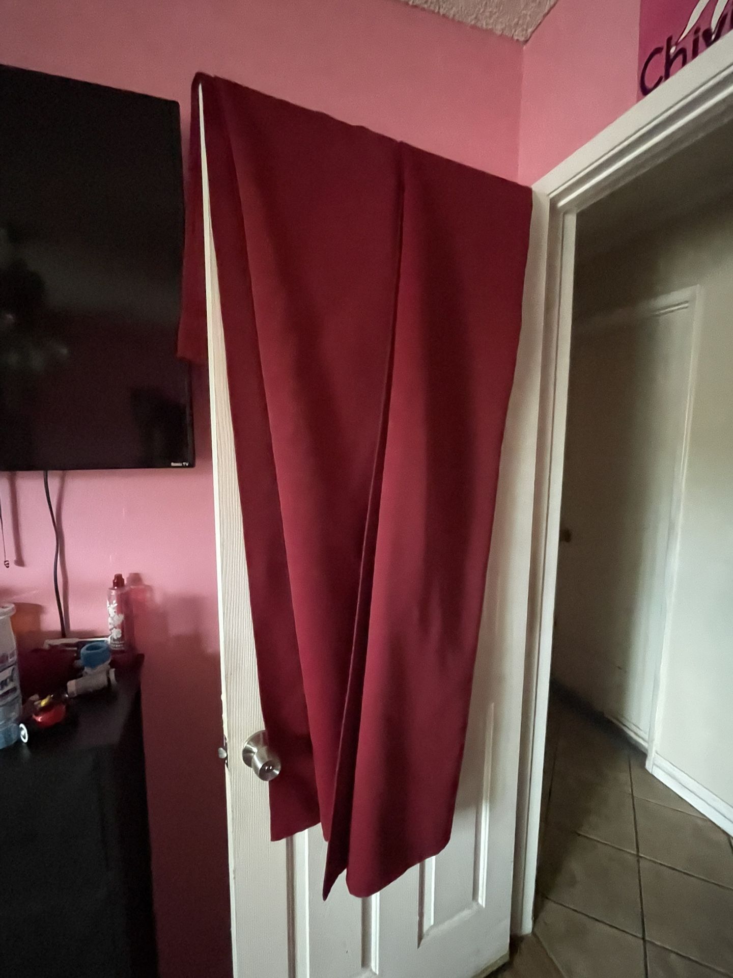 4 Cortinas Color Burgundy