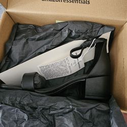 Brand New Black Faux Leather Low Heels 