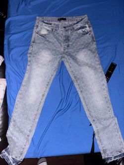 Blue purple jeans