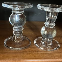 Vintage Hand blown Glass Candle Holders