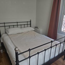 Ikea Svelvik Black Metal Bed Frame -- Queen