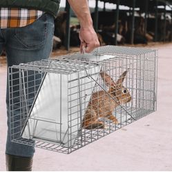 Cage Trap 32" X 12.5" X 12" w/Iron Door Steel Cage Catch Release