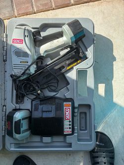 Nail gun with case and battery with the charger