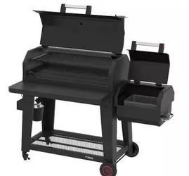 Nexgrill Oakford 1150 Reverse Flow Offset Smoker Charcoal Grill in Black
