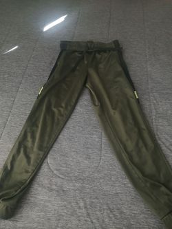 Olive Green Track Pants with Side Stripe ( give me an offer on it)