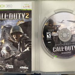 Xbox 360 Call of Duty 2 Special Edition Bonus DVD ONLY with Manual