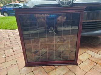 "Cherry Wood Glass Front Display Cabinet – Perfect for Miniatures & Collectibles" 21 by 21