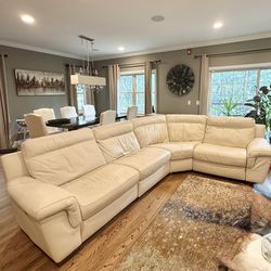 Natuzzi Italian Leather Power‐Recliner Sofa