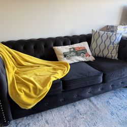 Wayfair 84" Rolled Arm Sofa Black