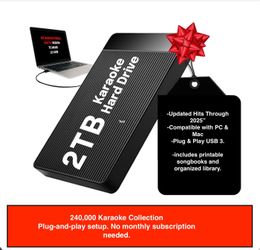 240,000 Karaoke Songs Loaded on 2TB HD