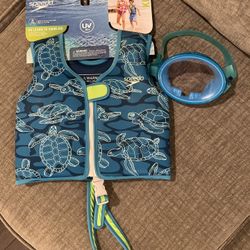 Toddler Swim Vest + Goggles 